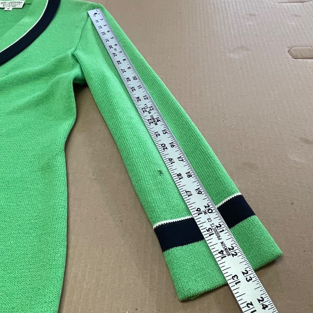 Vintage St. John Collection By Marie Gray Santana Knit Green Blazer Jacket Sz 10 - Picture 13 of 16